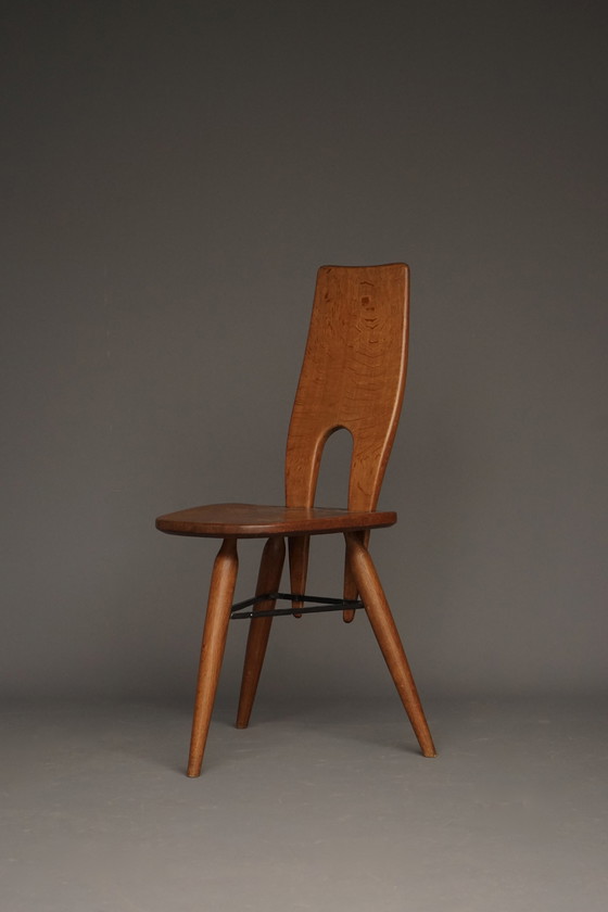 Image 1 of Italian Oak Side Chair, 1950S