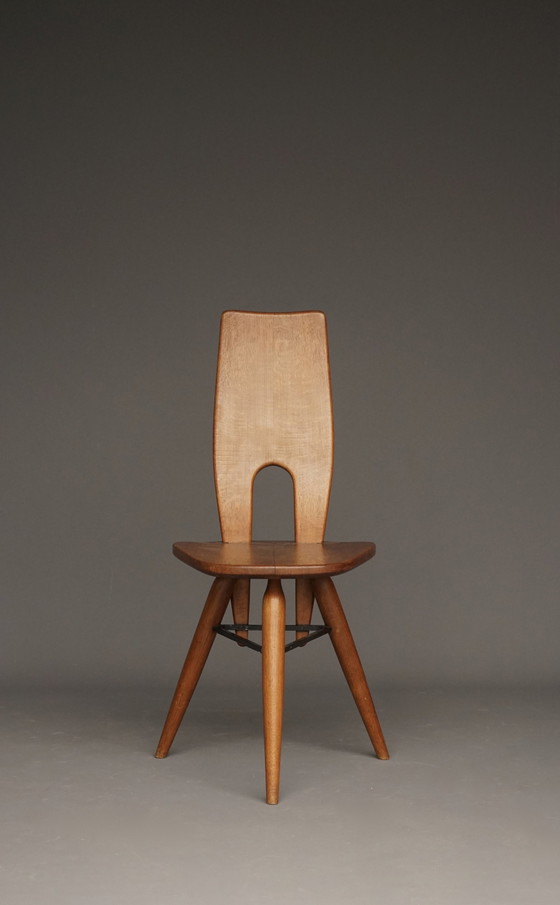 Image 1 of Italian Oak Side Chair, 1950S