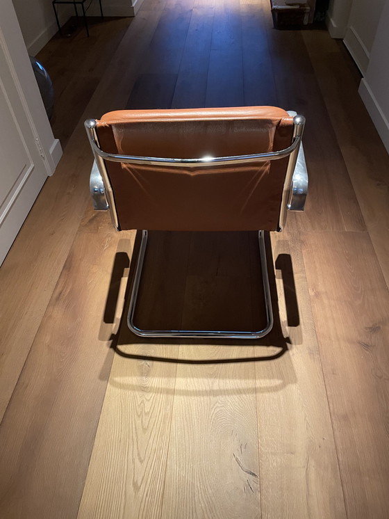 Image 1 of 9x Tube Frame Leather Chairs