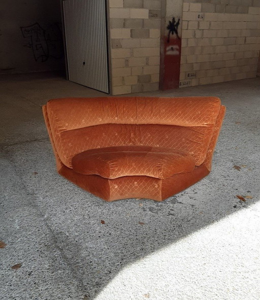 4/7 Orange chair Ligne Roset Pr M. Ducaroy Mod. Albany, Design Epo. Vintage
