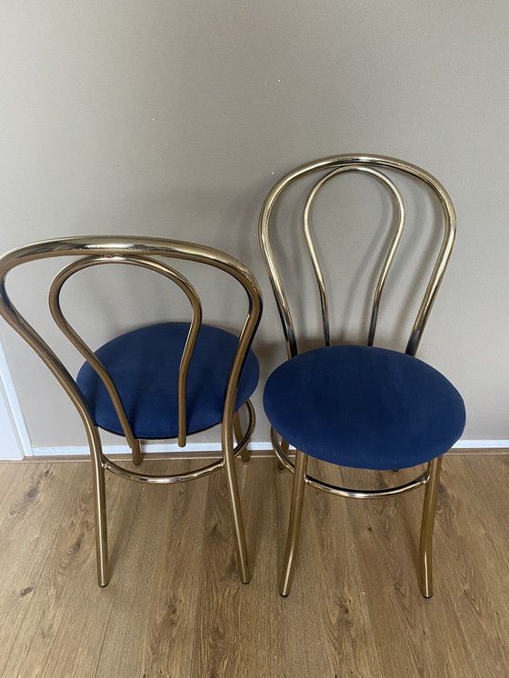 Image 1 of 2 chaises vintage en laiton