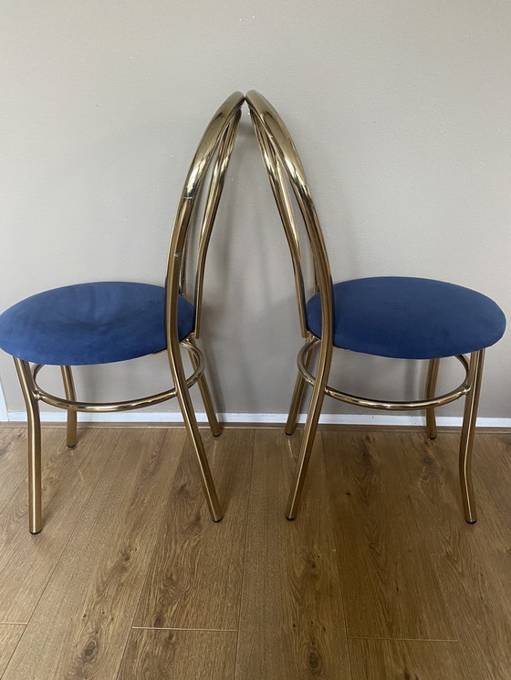 Image 1 of 2 chaises vintage en laiton