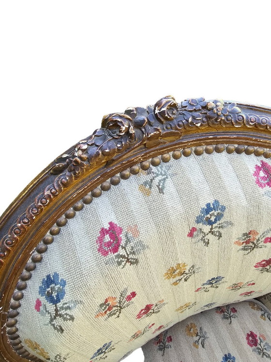 Image 1 of Louis Xvi Style Bergère En Tissu Fleuri