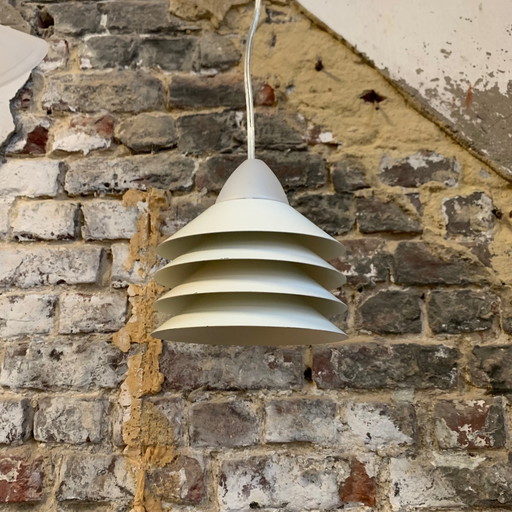 Small pendant light by Design Light model SIAM in white lacquered metal, Denmark, 1980s