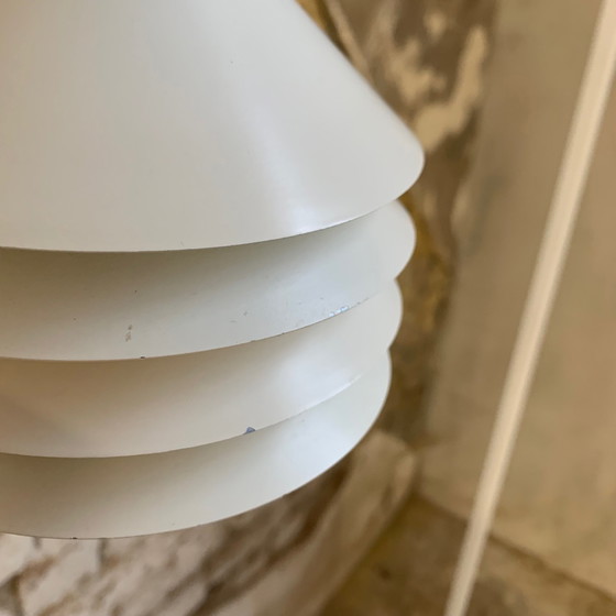 Image 1 of Small pendant light by Design Light model SIAM in white lacquered metal, Denmark, 1980s