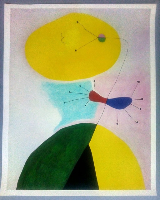 Joao Miró Portrait 1938 Mengis Sticher Poster 1977 Switzerland - Rare