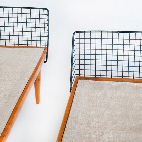 Image 1 of Single bed in teak and iron. Design by Bengt Ruda for Triva. Sweden, 1960s