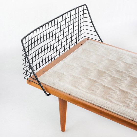 Image 1 of Single bed in teak and iron. Design by Bengt Ruda for Triva. Sweden, 1960s