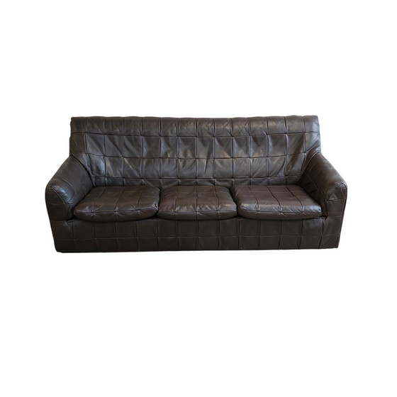 Image 1 of Set di 3 sedute in pelle patchwork vintage Artima 