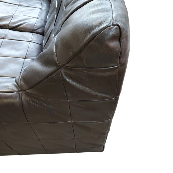 Image 1 of Set di 3 sedute in pelle patchwork vintage Artima 