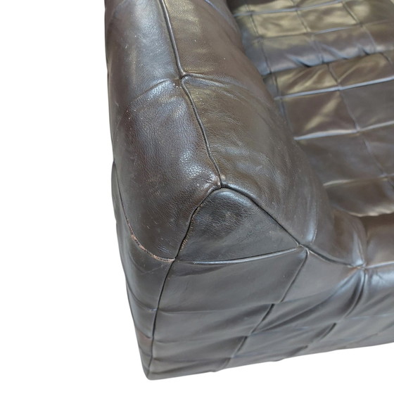 Image 1 of Set di 3 sedute in pelle patchwork vintage Artima 