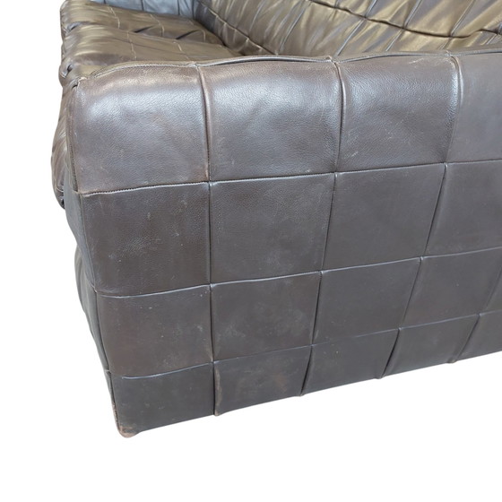 Image 1 of Set di 3 sedute in pelle patchwork vintage Artima 