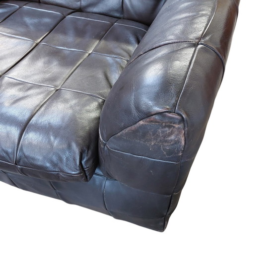 Image 1 of Set di 3 sedute in pelle patchwork vintage Artima 