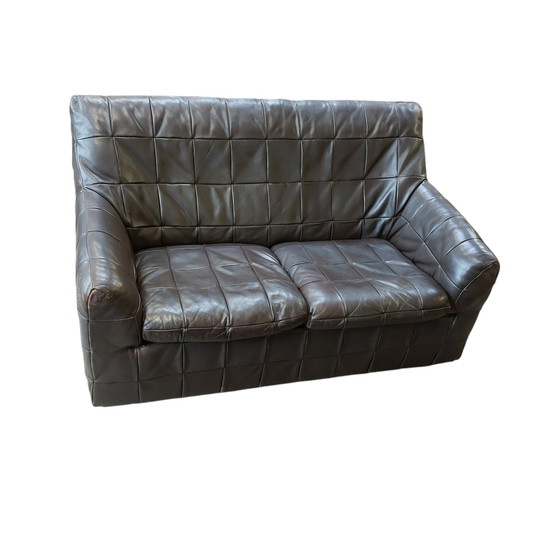 Image 1 of Set di 3 sedute in pelle patchwork vintage Artima 