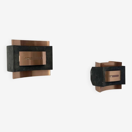 Image 1 of 2 apliques de pared de cobre - Países Bajos, 1960