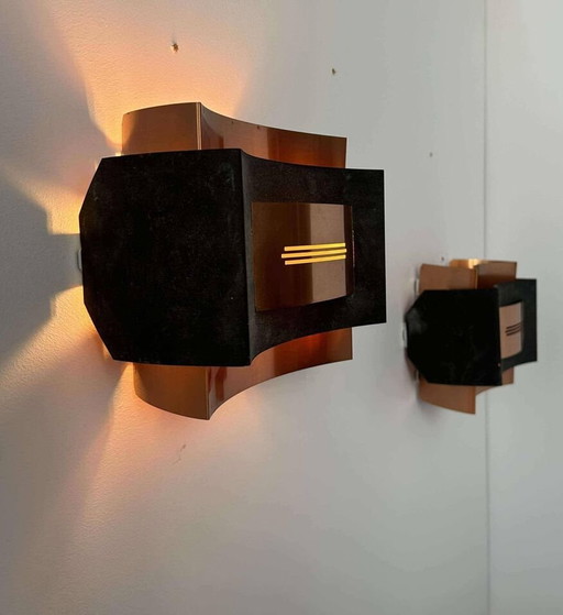 2X Copper Wall Lights - Netherlands 1960