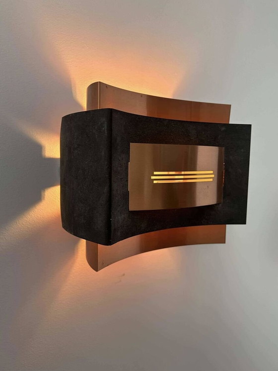 Image 1 of 2 apliques de pared de cobre - Países Bajos, 1960