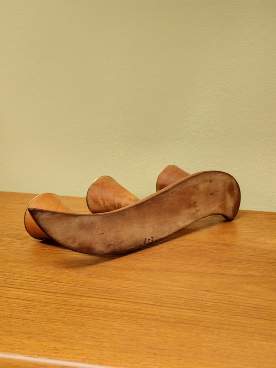 Image 1 of Portacandele in ottone e legno vintage 