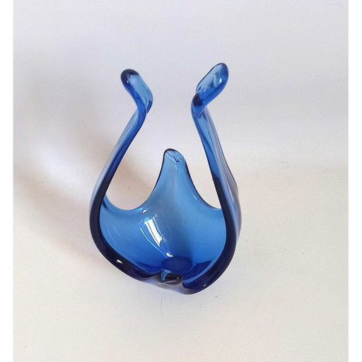 Vintage blue Colbat basket for Viartec, Spain 1970