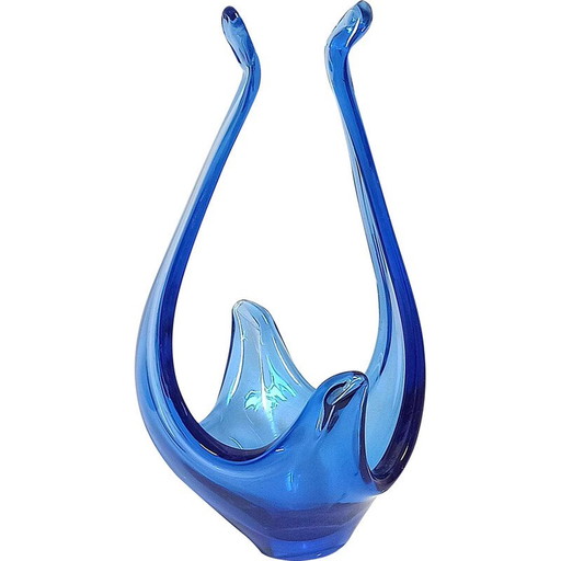 Vintage blue Colbat basket for Viartec, Spain 1970