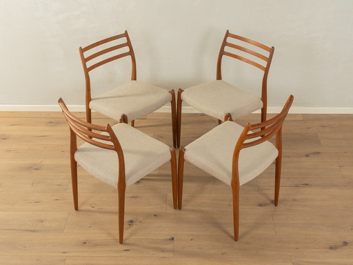  Années 1960 Chaises de salle à manger, Niels O. Møller, Modèle 78