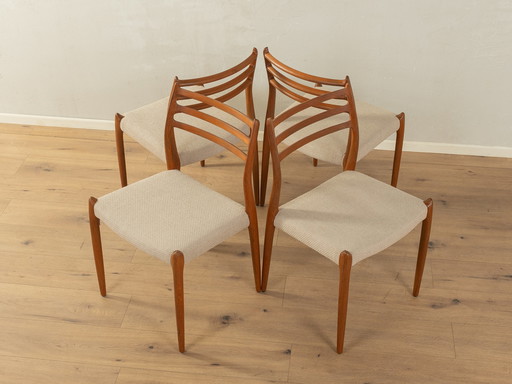  Années 1960 Chaises de salle à manger, Niels O. Møller, Modèle 78