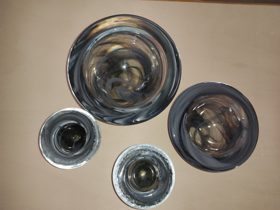 Image 1 of 4x Kosta Boda Atoll Design Anna Ehrner bowl tea light holder