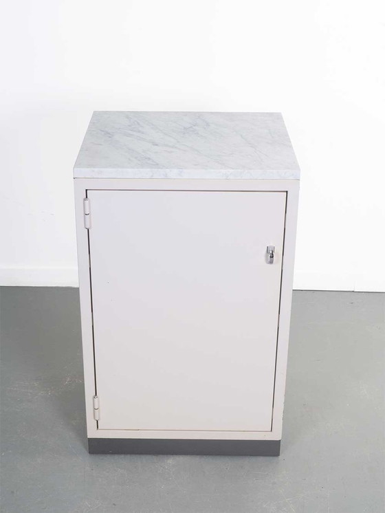 Image 1 of Set of Industrial Cabinets (Baisch) With Marble Top.