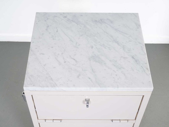 Image 1 of Set of Industrial Cabinets (Baisch) With Marble Top.