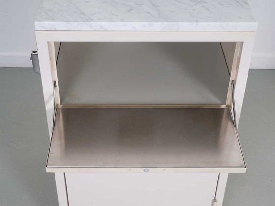 Image 1 of Set of Industrial Cabinets (Baisch) With Marble Top.