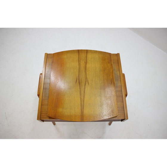 Image 1 of Vintage wood and glass side table