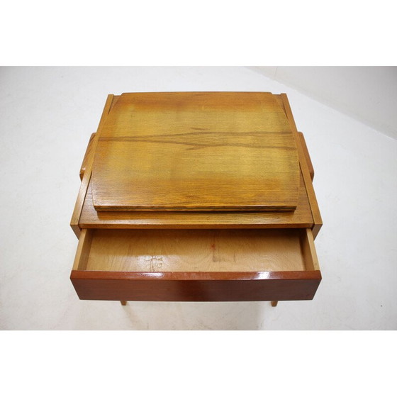 Image 1 of Vintage wood and glass side table