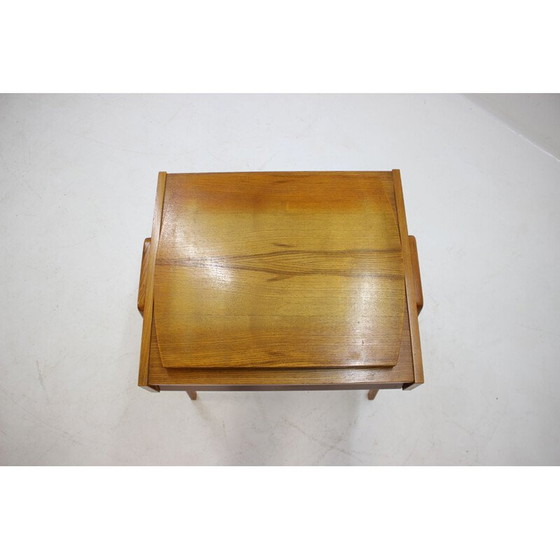 Image 1 of Vintage wood and glass side table