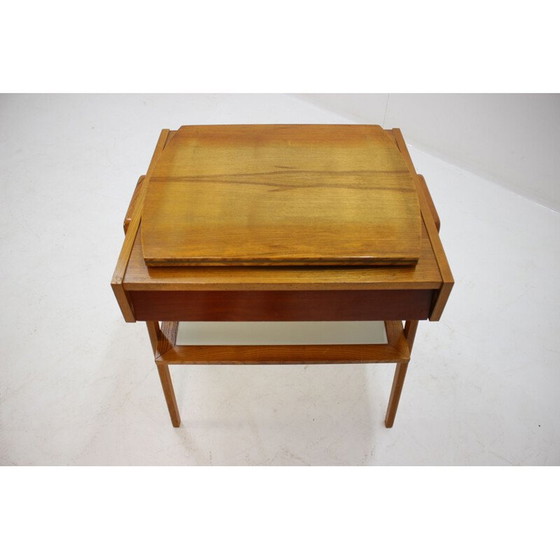 Image 1 of Vintage wood and glass side table