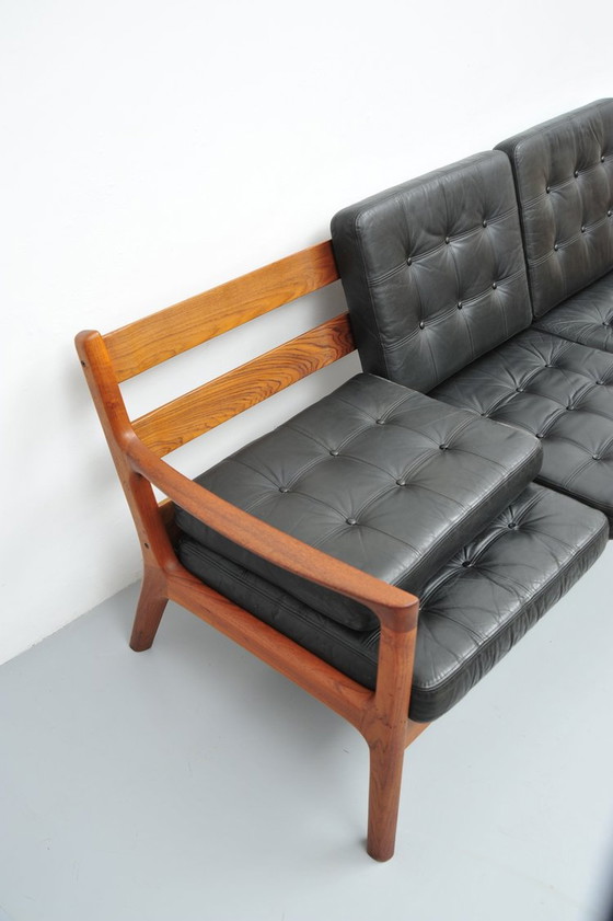 Image 1 of Ole Wanscher Senator Sofa In Teak And Leather 1950s