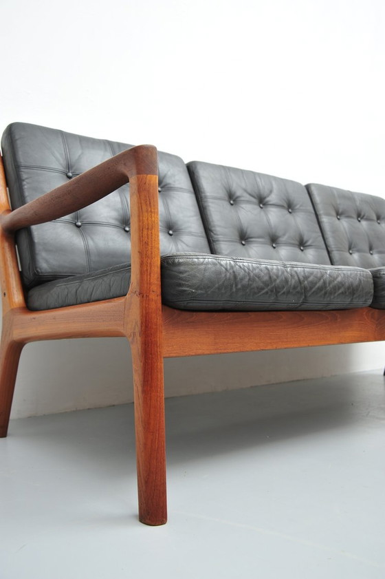 Image 1 of Ole Wanscher Senator Sofa In Teak And Leather 1950s