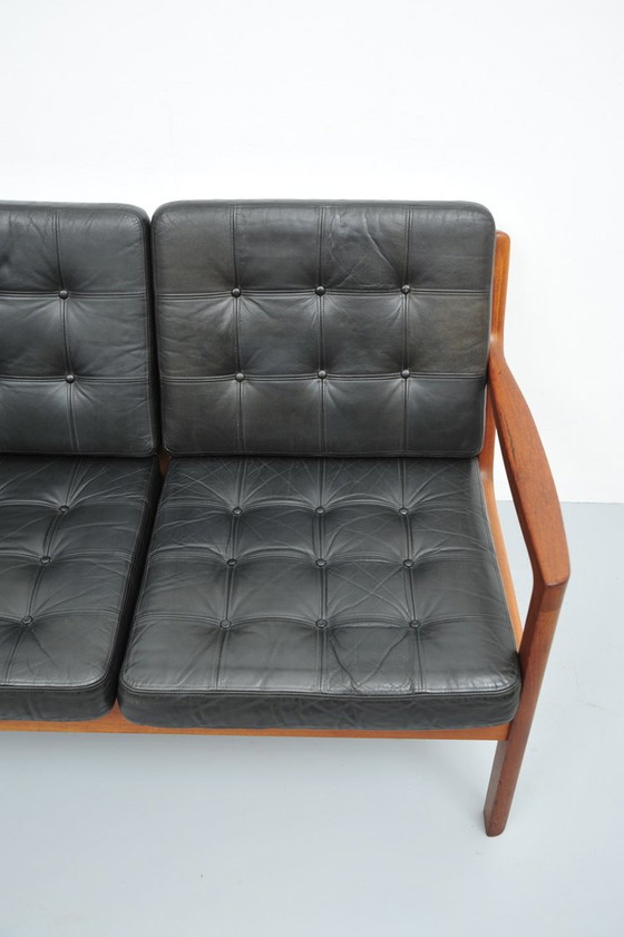 Image 1 of Ole Wanscher Senator Sofa In Teak And Leather 1950s