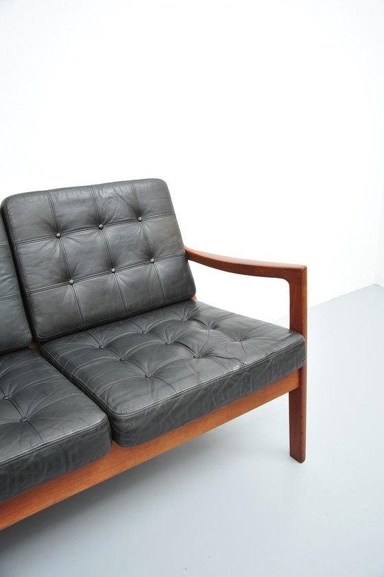 Image 1 of Ole Wanscher Senator Sofa In Teak And Leather 1950s