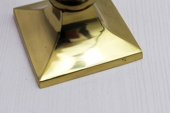 Image 1 of Lucite And Brass Candle Holder 1970