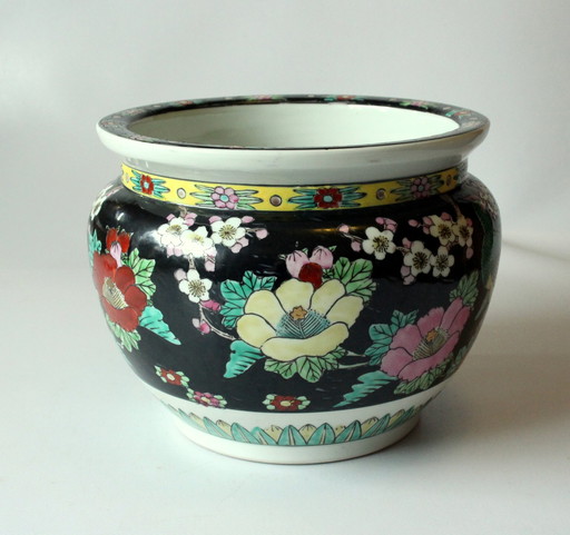 Large Asian flower pot - Marked - Ceramic - Vintage