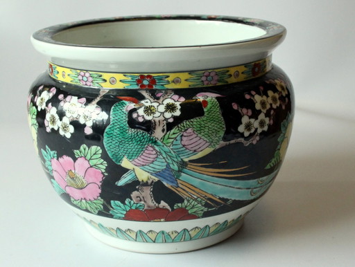 Large Asian flower pot - Marked - Ceramic - Vintage