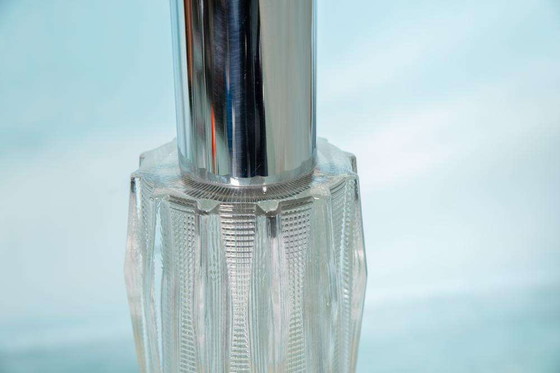 Image 1 of Vintage chrome and glass pendant lamp, cascade space age pendant