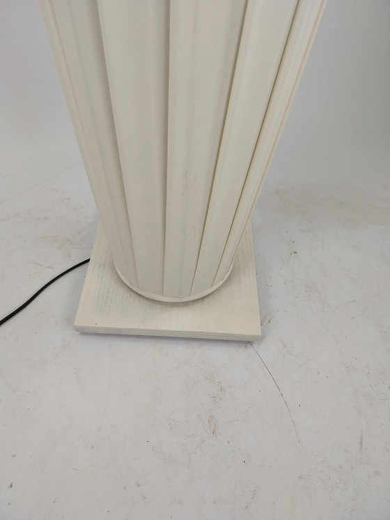 Image 1 of Bohemian Floor Lamp Pleated Fabric, Cocoon Floor Lamp Japandi