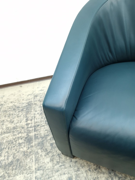 Image 1 of De Sede Armchair With Stool Green Designer Armchair Chair