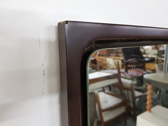 Image 1 of Large mid-century brown plastic mirror, 1970's