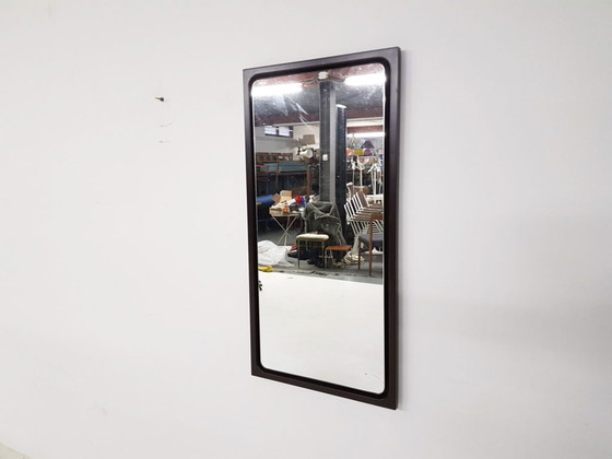 Image 1 of Large mid-century brown plastic mirror, 1970's