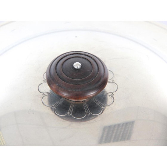 Image 1 of Vintage silver disko metal pot with lid by Just Andersen, 1930