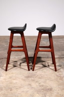 Chaises de bar en teck Erik Buch 1960 Danemark