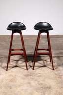 Chaises de bar en teck Erik Buch 1960 Danemark