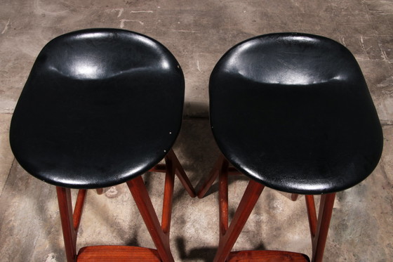 Image 1 of Erik Buch Teak Bar Chairs 1960 Denmark